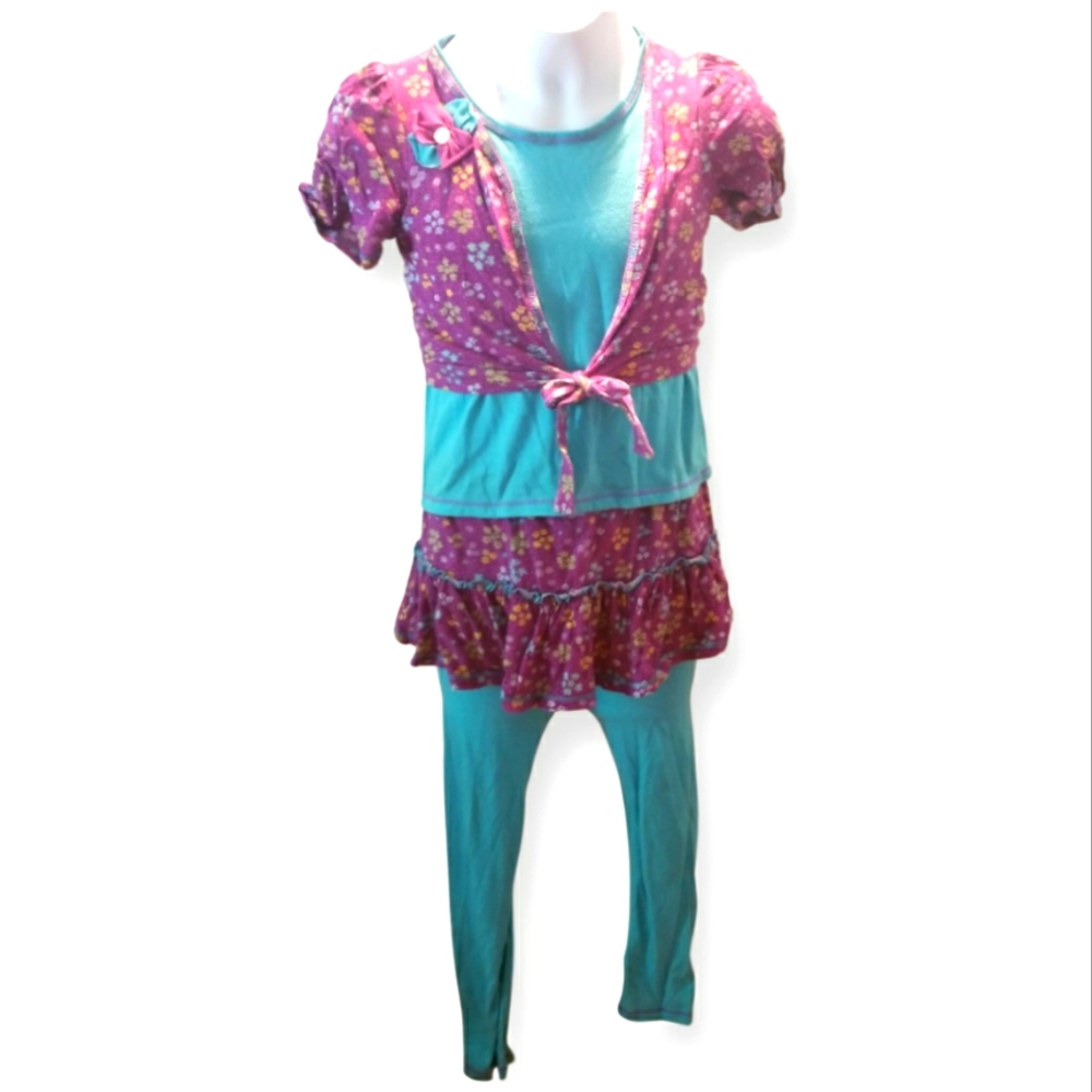 Freckles & Kitty 2 Piece Flower Print Outfit